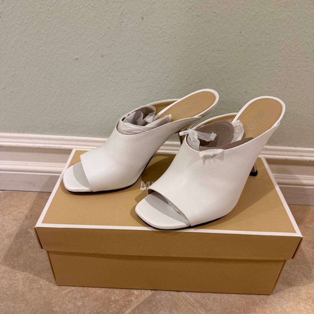 Michael Kors White Heeled Sandals